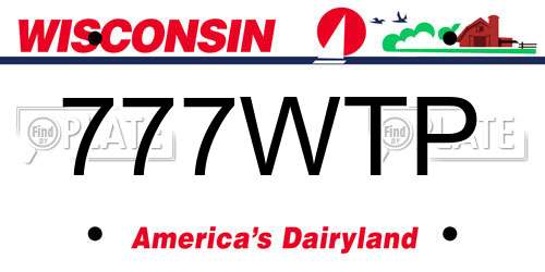 777WTP Wisconsin License Plate