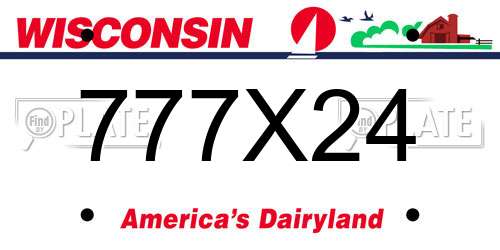 777X24 Wisconsin License Plate