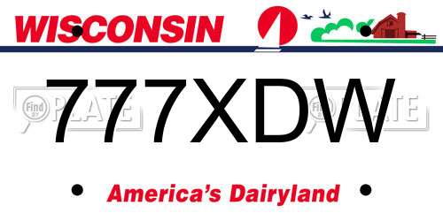 777XDW Wisconsin License Plate