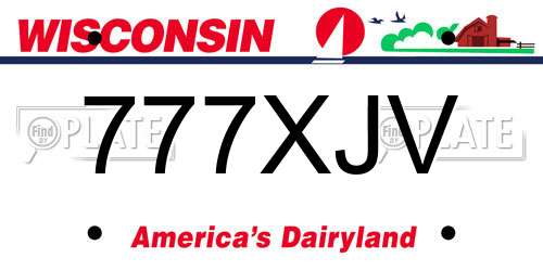 777XJV Wisconsin License Plate