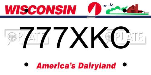 777XKC Wisconsin License Plate