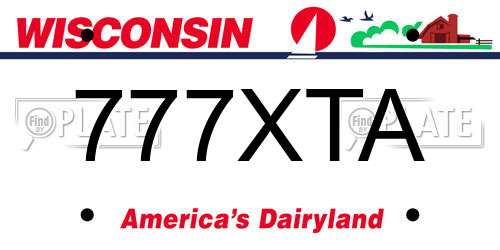 777XTA Wisconsin License Plate