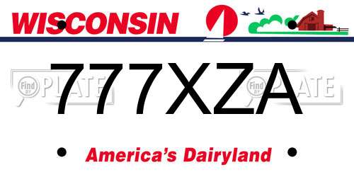 777XZA Wisconsin License Plate
