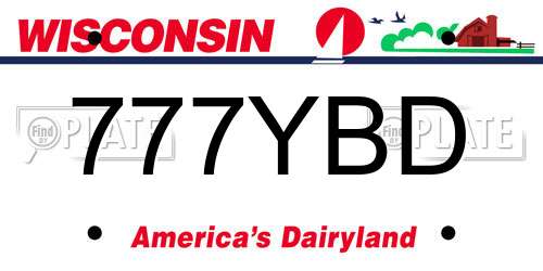 777YBD Wisconsin License Plate