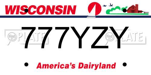777YZY Wisconsin License Plate
