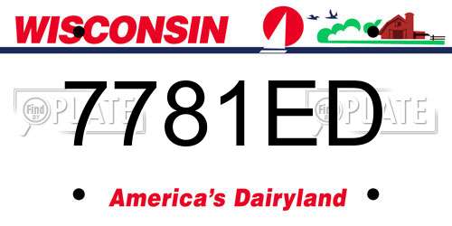 7781ED Wisconsin License Plate