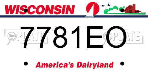 7781EO Wisconsin License Plate