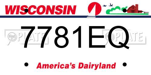 7781EQ Wisconsin License Plate
