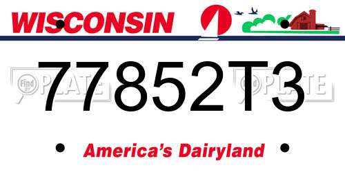 77852T3 Wisconsin License Plate