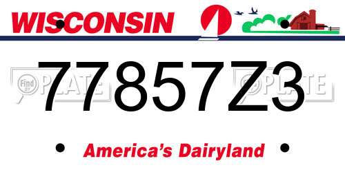 77857Z3 Wisconsin License Plate