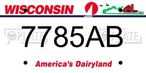 7785AB Wisconsin License Plate