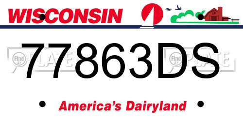 77863DS Wisconsin License Plate