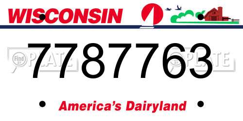 7787763 Wisconsin License Plate