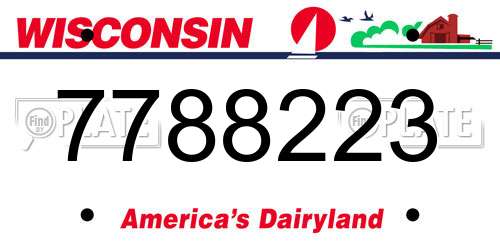 7788223 Wisconsin License Plate