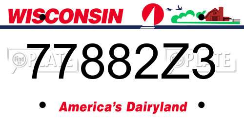 77882Z3 Wisconsin License Plate