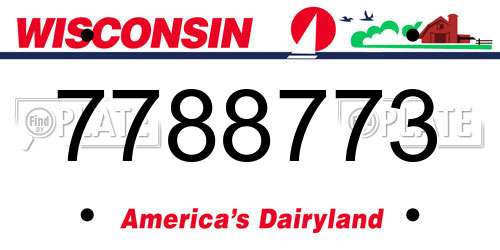7788773 Wisconsin License Plate