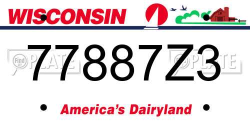 77887Z3 Wisconsin License Plate