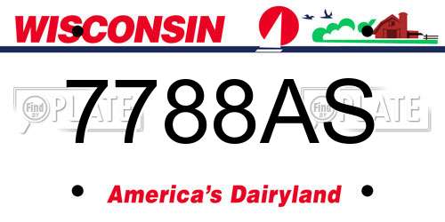 7788AS Wisconsin License Plate