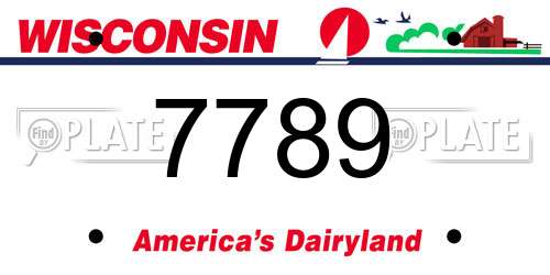 7789 Wisconsin License Plate
