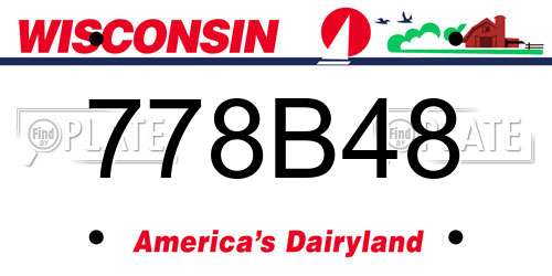 778B48 Wisconsin License Plate