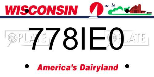 778IE0 Wisconsin License Plate