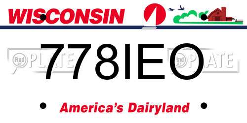 778IEO Wisconsin License Plate