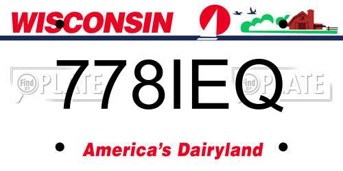 778IEQ Wisconsin License Plate