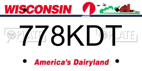 778KDT Wisconsin License Plate