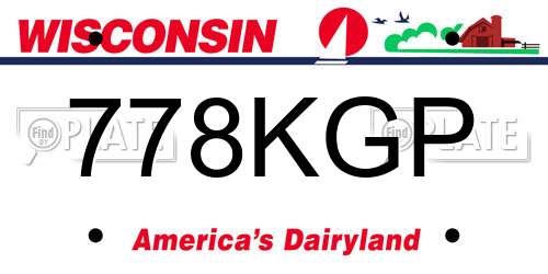 778KGP Wisconsin License Plate
