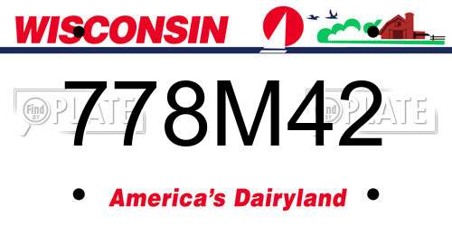 778M42 Wisconsin License Plate
