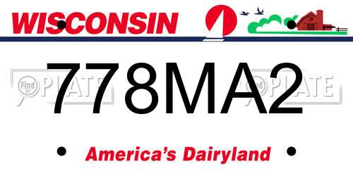 778MA2 Wisconsin License Plate