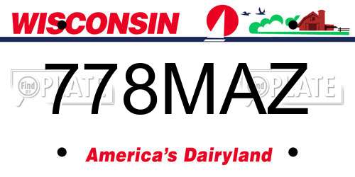778MAZ Wisconsin License Plate