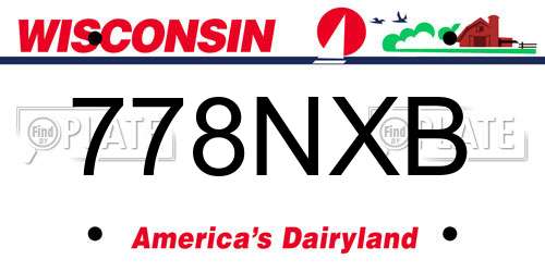 778NXB Wisconsin License Plate