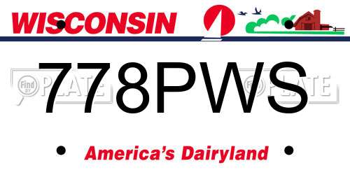 778PWS Wisconsin License Plate
