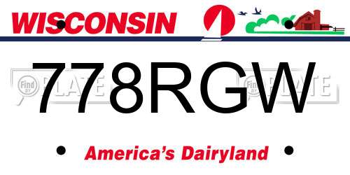 778RGW Wisconsin License Plate