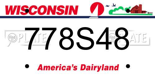 778S48 Wisconsin License Plate
