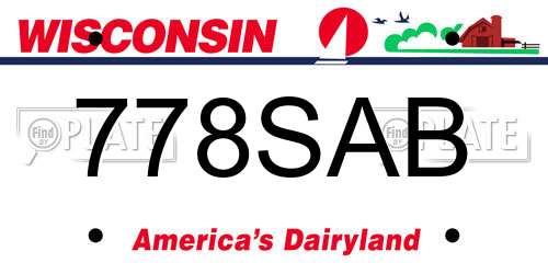 778SAB Wisconsin License Plate