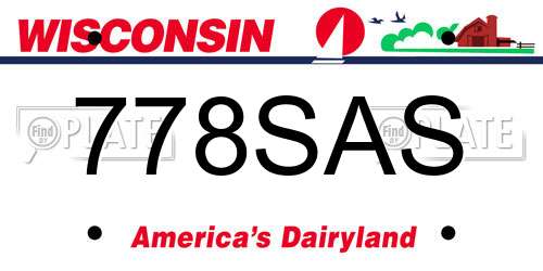 778SAS Wisconsin License Plate