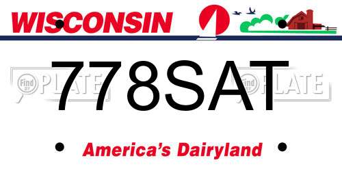 778SAT Wisconsin License Plate