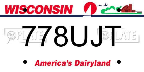778UJT Wisconsin License Plate