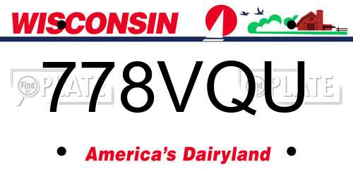 778VQU Wisconsin License Plate