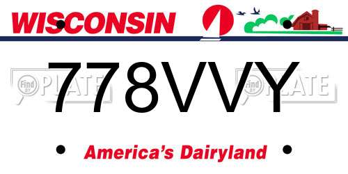 778VVY Wisconsin License Plate