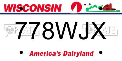 778WJX Wisconsin License Plate