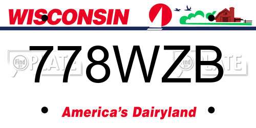 778WZB Wisconsin License Plate