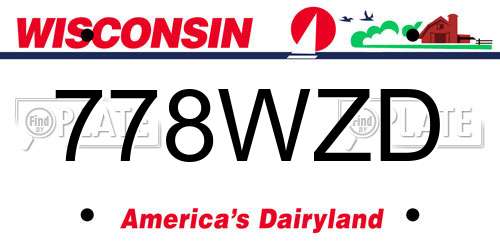 778WZD Wisconsin License Plate