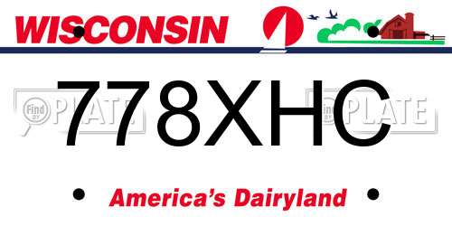 778XHC Wisconsin License Plate