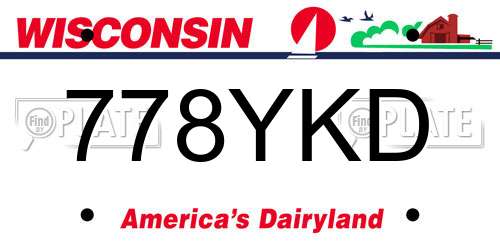 778YKD Wisconsin License Plate