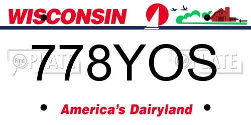 778YOS Wisconsin License Plate