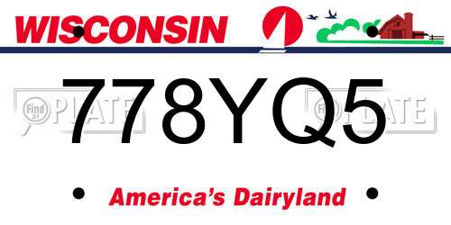 778YQ5 Wisconsin License Plate