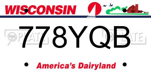 778YQB Wisconsin License Plate